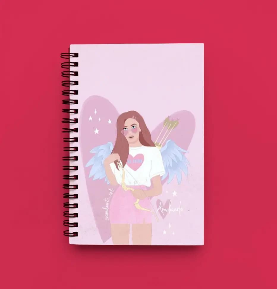 Cute Illustrated Spiral notebook for Girls-A5 size -Printed cover back & front