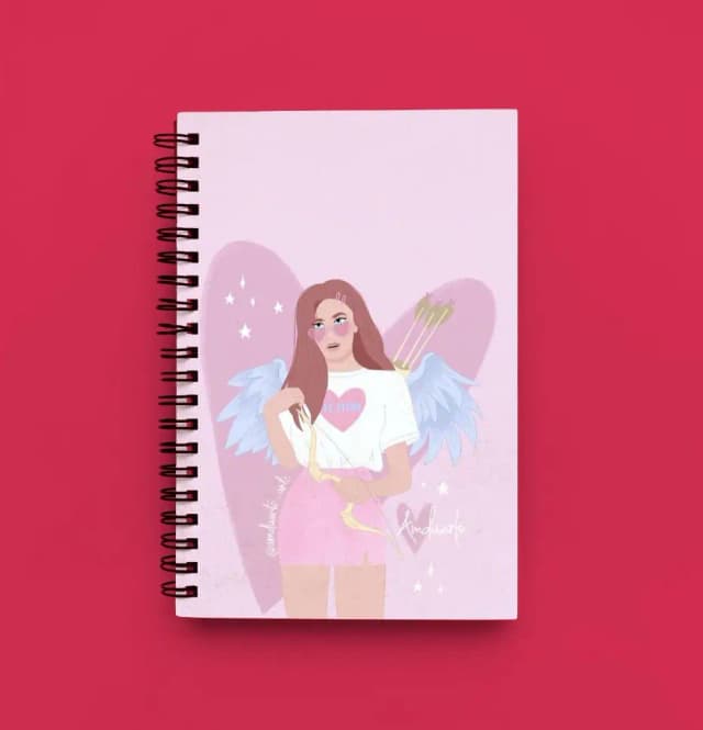 Cute Illustrated Spiral notebook for Girls-A5 size -Printed cover back & front