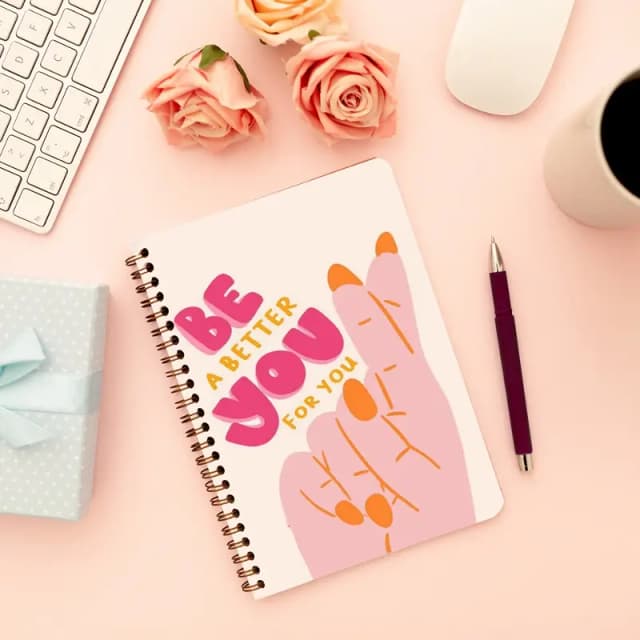 Cute Illustrated Spiral notebook for Girls-A5 size -Printed cover back & front
