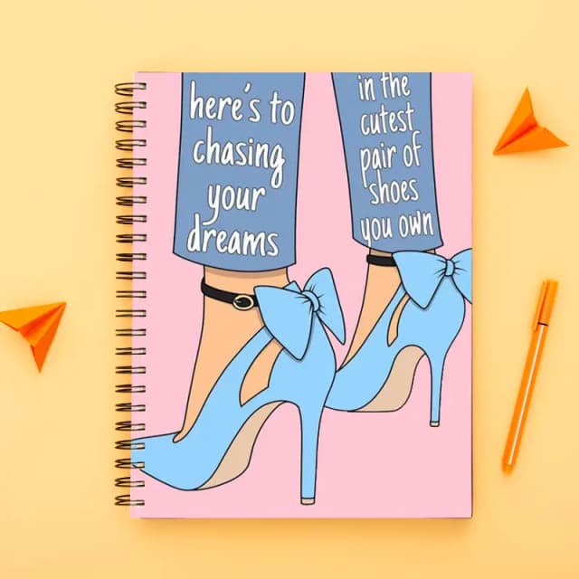 Cute Illustrated Spiral notebook for Girls-A5 size -Printed cover back & front