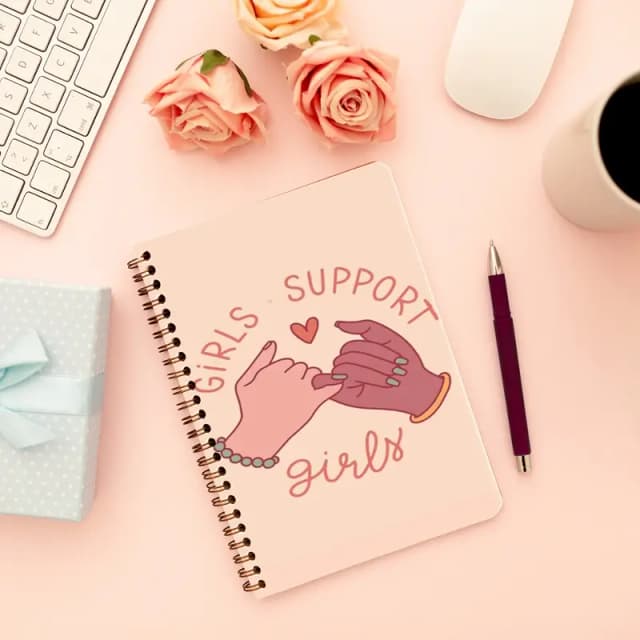Cute Illustrated Spiral notebook for Girls-A5 size -Printed cover back & front