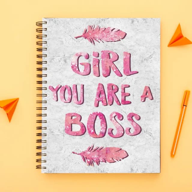 Girl Boss collection-Spiral notebook for Girls-A5 size -Printed cover back & front