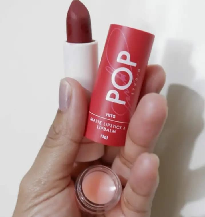 POP STUDIO Lipstick + LipBalm by SARAH GERONIMO- 2in1 - Maroon