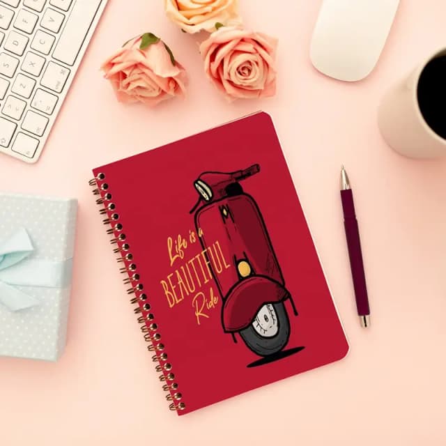 Cute Illustrated Spiral notebook for Girls-A5 size -Printed cover back & front