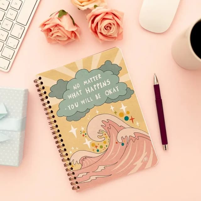 Cute Illustrated Spiral notebook for Girls-A5 size -Printed cover back & front