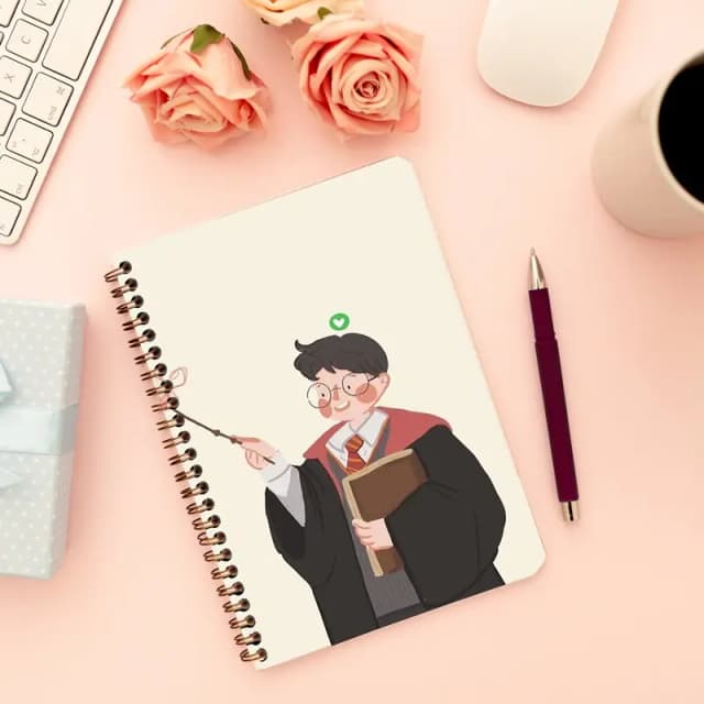 Cute Illustrated Spiral notebook for Girls-A5 size -Printed cover back & front