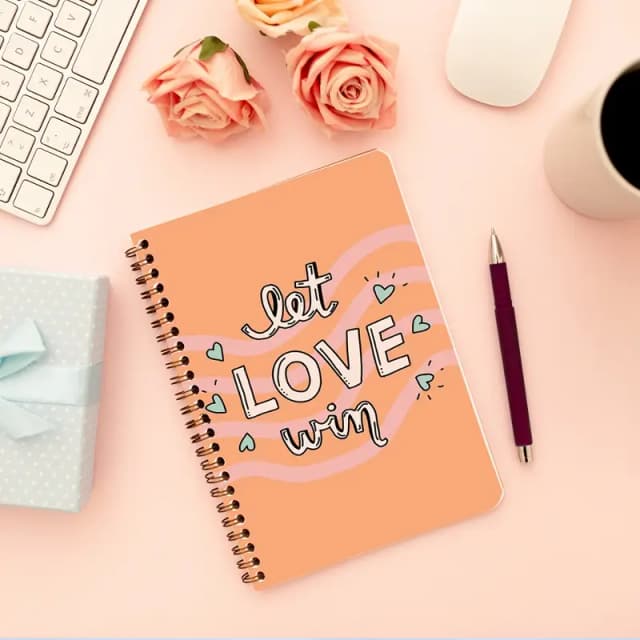 Cute Illustrated Spiral notebook for Girls-A5 size -Printed cover back & front