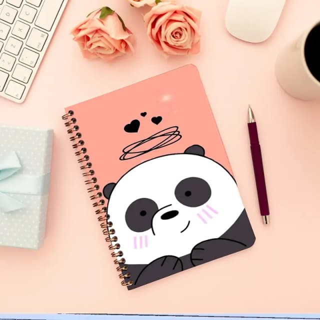 Cute Illustrated Spiral notebook for Girls-A5 size -Printed cover back & front