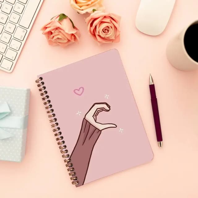 Cute Illustrated Spiral notebook for Girls-A5 size -Printed cover back & front