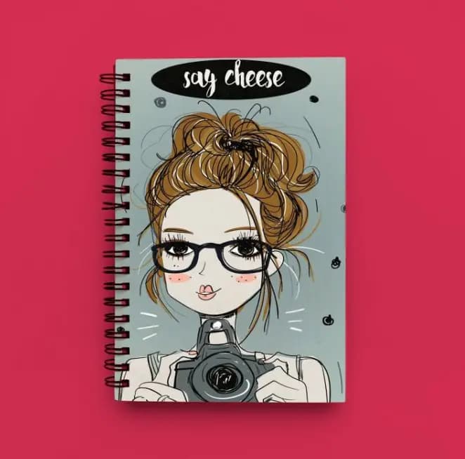 Cute Illustrated Spiral notebook for Girls-A5 size -Printed cover back & front