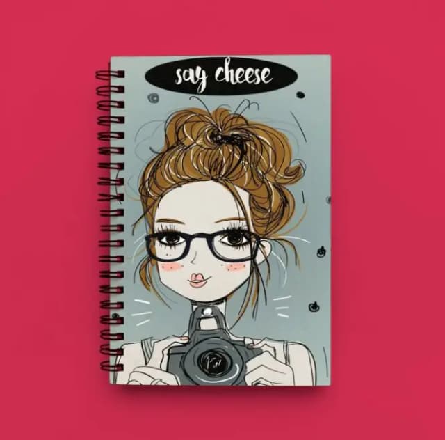 Cute Illustrated Spiral notebook for Girls-A5 size -Printed cover back & front