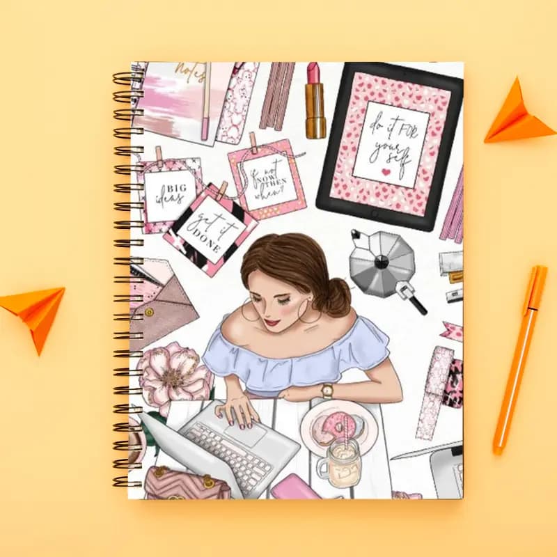 Girl Boss collection-Spiral notebook for Girls-A5 size -Printed cover back & front