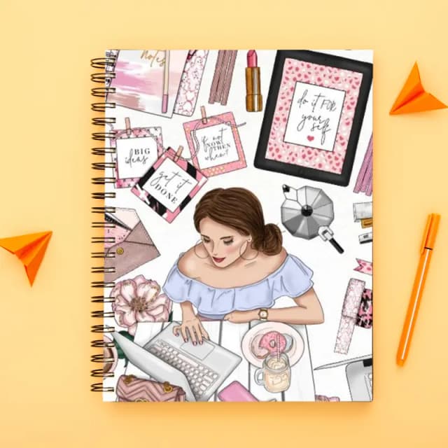 Girl Boss collection-Spiral notebook for Girls-A5 size -Printed cover back & front