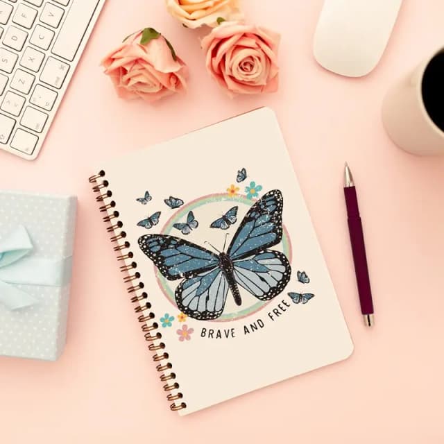 Cute Illustrated Spiral notebook for Girls-A5 size -Printed cover back & front