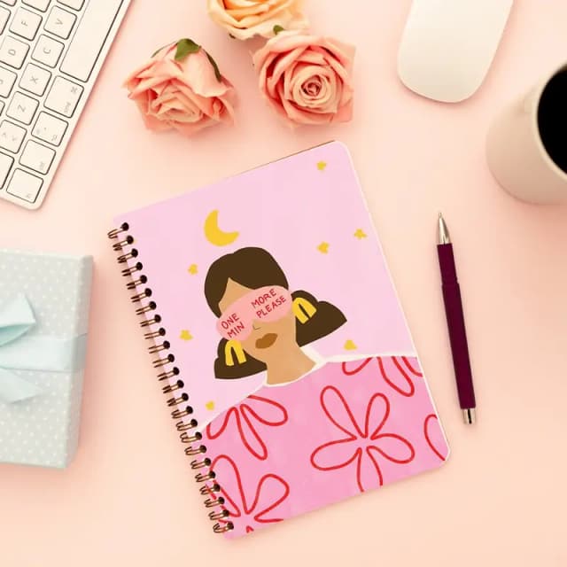 Cute Illustrated Spiral notebook for Girls-A5 size -Printed cover back & front