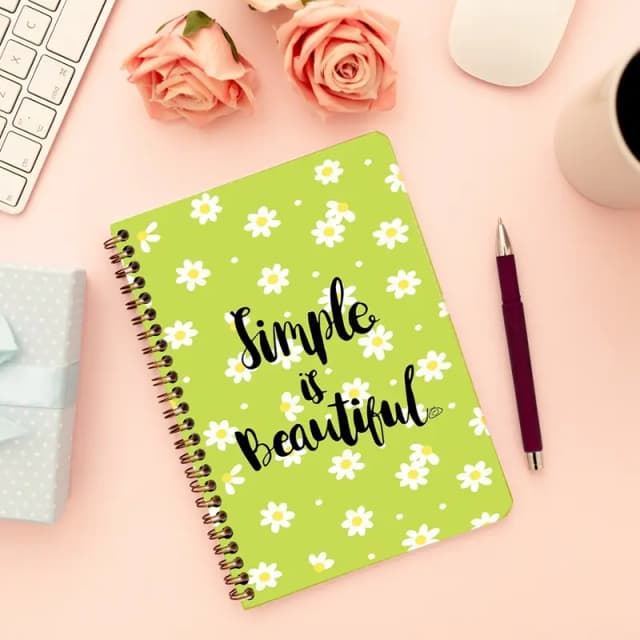 Cute Illustrated Spiral notebook for Girls-A5 size -Printed cover back & front