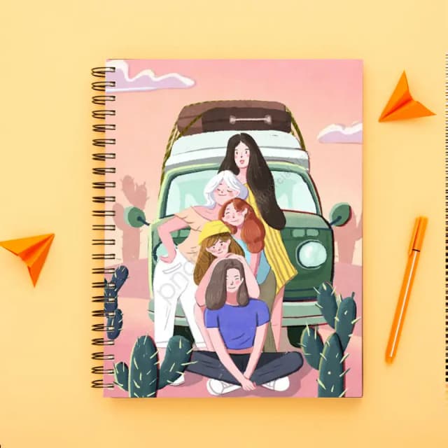 BFF collection-Spiral notebook for Girls-A5 size -Printed cover back & front