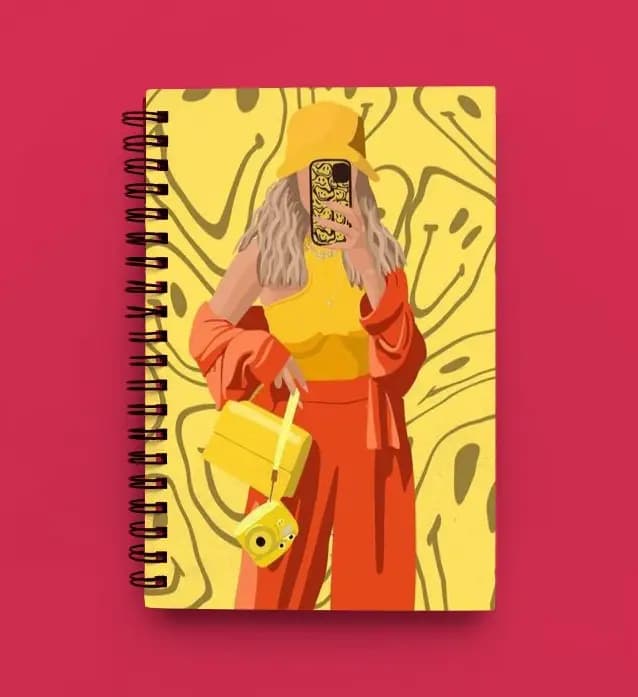Cute Illustrated Spiral notebook for Girls-A5 size -Printed cover back & front