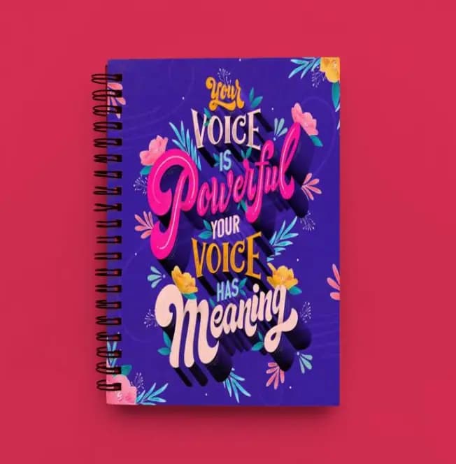 Cute Illustrated Spiral notebook for Girls-A5 size -Printed cover back & front