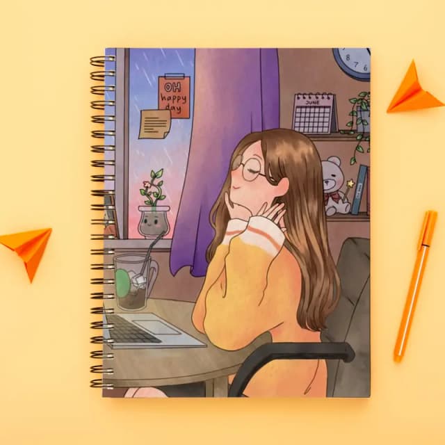 Girls collection-Spiral notebook for Girls-A5 size -Printed cover back & front