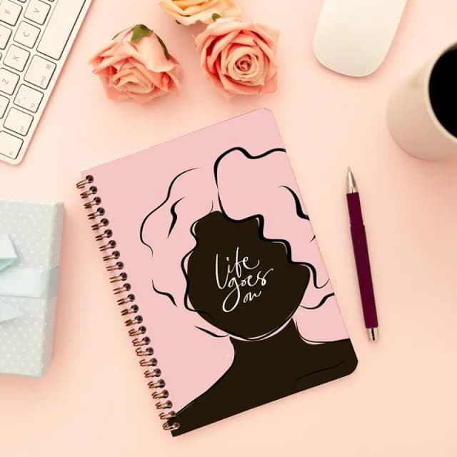 Cute Illustrated Spiral notebook for Girls-A5 size -Printed cover back & front