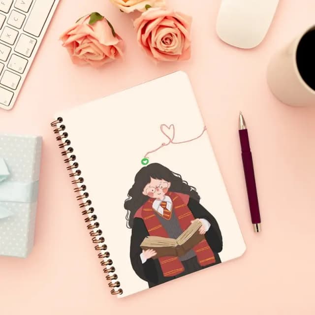 Cute Illustrated Spiral notebook for Girls-A5 size -Printed cover back & front