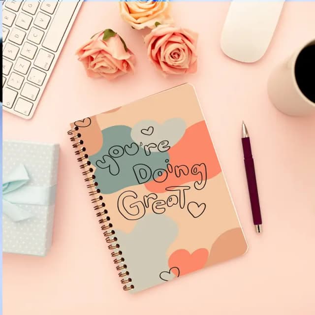 Cute Illustrated Spiral notebook for Girls-A5 size -Printed cover back & front
