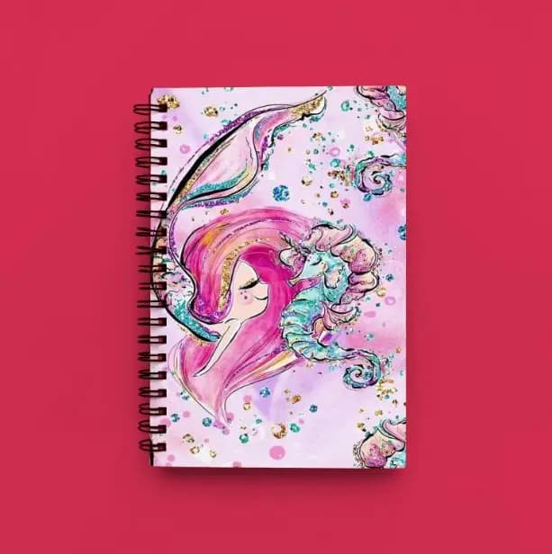 Cute Illustrated Spiral notebook for Girls-A5 size -Printed cover back & front
