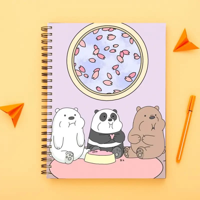 Cute Illustrated Spiral notebook for Girls-A5 size -Printed cover back & front