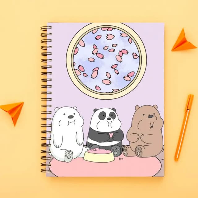Cute Illustrated Spiral notebook for Girls-A5 size -Printed cover back & front
