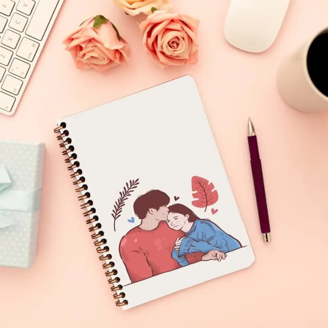 Cute Illustrated Spiral notebook for Girls-A5 size -Printed cover back & front