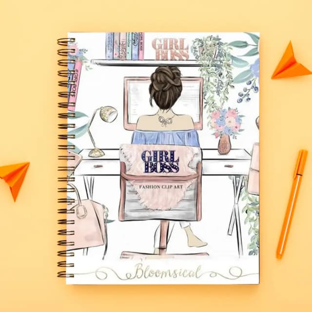Girl Boss collection-Spiral notebook for Girls-A5 size -Printed cover back & front