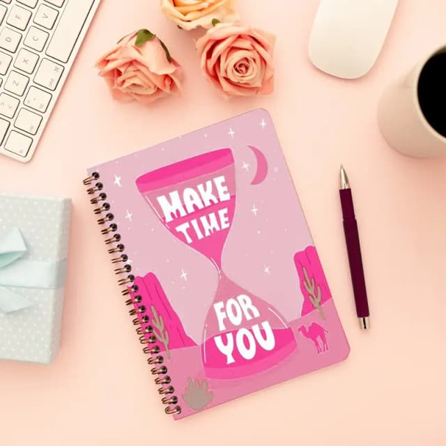 Cute Illustrated Spiral notebook for Girls-A5 size -Printed cover back & front