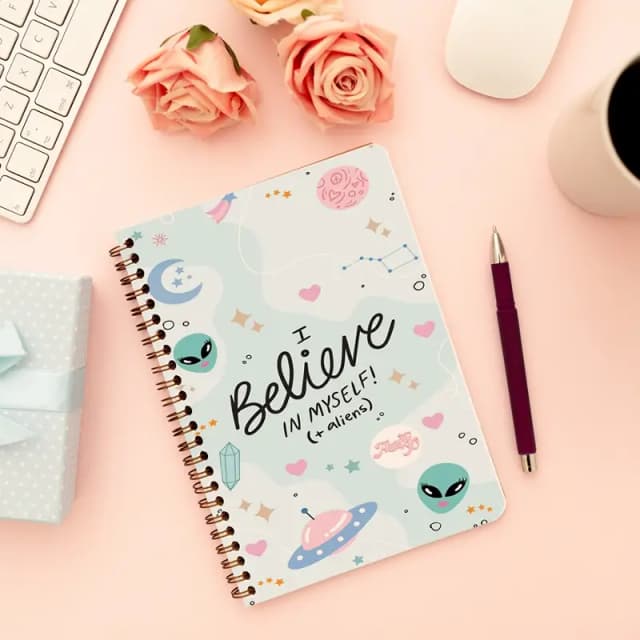 Cute Illustrated Spiral notebook for Girls-A5 size -Printed cover back & front