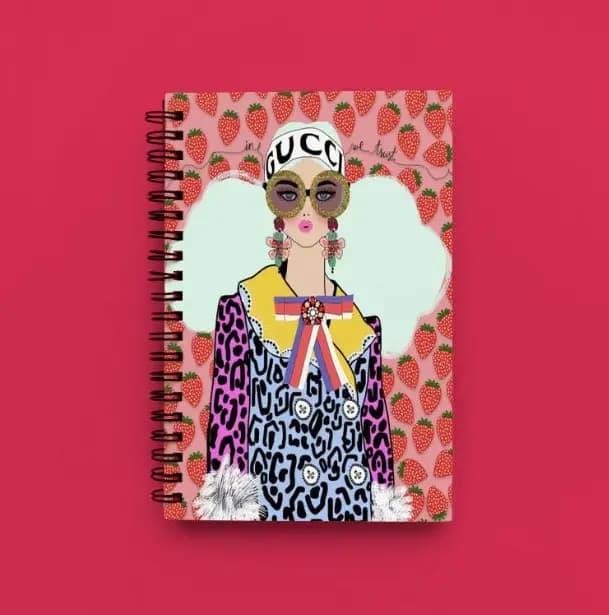 Cute Illustrated Spiral notebook for Girls-A5 size -Printed cover back & front