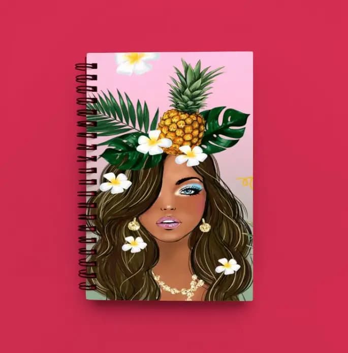 Cute Illustrated Spiral notebook for Girls-A5 size -Printed cover back & front