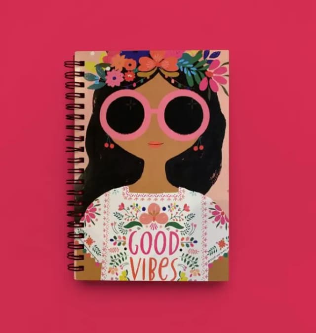 Cute Illustrated Spiral notebook for Girls-A5 size -Printed cover back & front